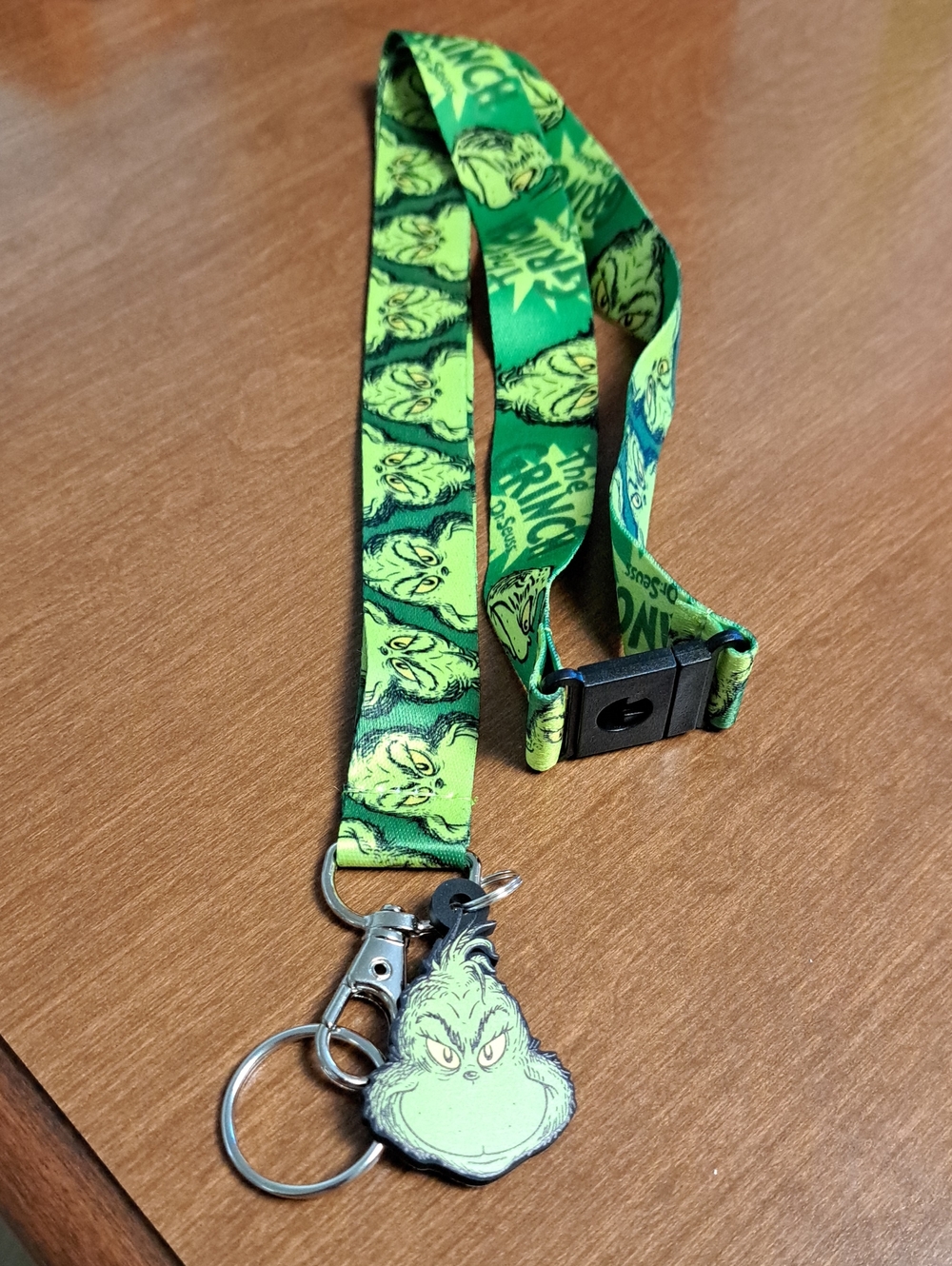 Grinch Green Character Lanyard with Keychain - Official Holiday Design